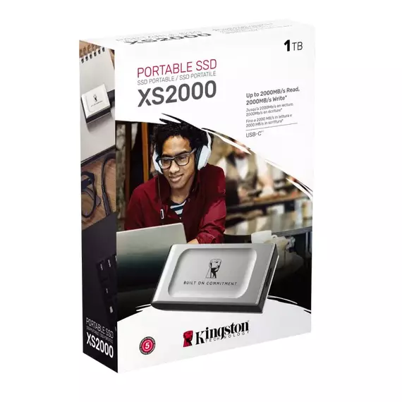 SSD portabil extern Kingston XS2000 BoC, 1 TB, Argintiu (SXS2000/1000GA), 3 image