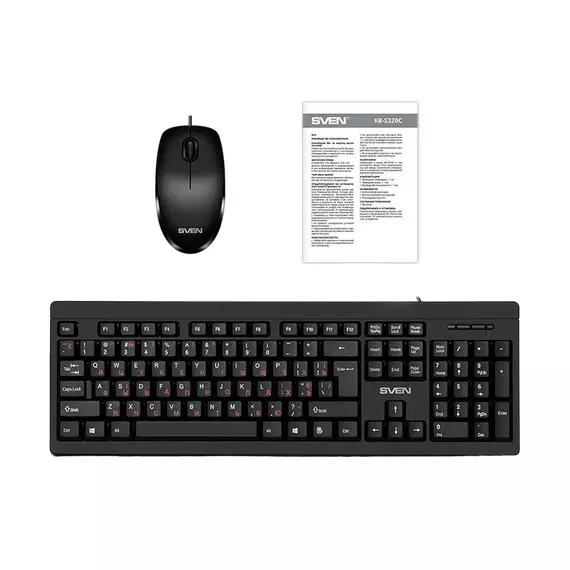 Set Tastatură + Mouse SVEN KB-S320C, Cu fir, Negru, 4 image