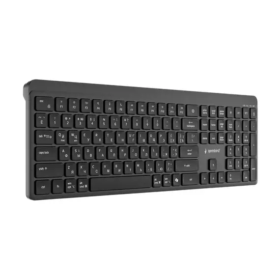 Wireless Keyboard Gembird Slim Pro Business KB-WPS-03-CYRL, Chocolate, 2.4Ghz, EN/RU, Black, 2 image