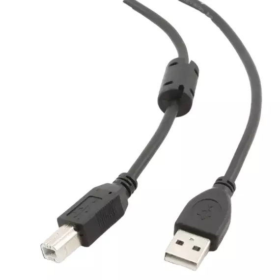 Cablu de comunicație Cablexpert CCF-USB2-AMBM-10, USB Type-A/USB Type-B, 3m, Negru, 2 image