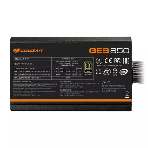 Sursă Alimentare PC Cougar Power GES 850, 850W, ATX, Nemodular, 5 image