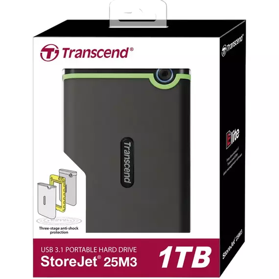 HDD portabil extern Transcend StoreJet 25M3S,  1 TB, Iron Gray (TS1TSJ25M3S), 4 image