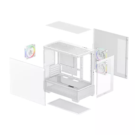 Carcasă PC Deepcool CG380 3F WH, Mini-Tower, Fără PSU, Alb, 5 image