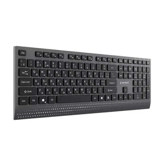 Keyboard Gembird KB-MCH-06-CYRL, Slimline, Chocolate type, 1.8m, USB-A + C, EN/RU, Black, 3 image