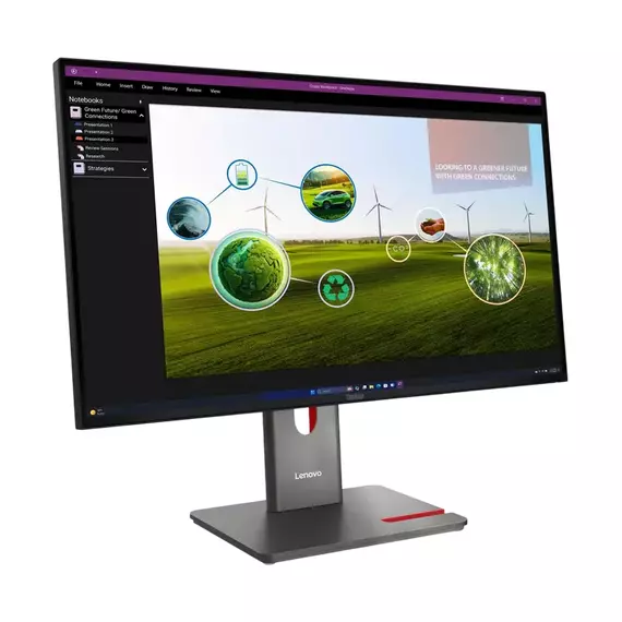 27" Monitor Lenovo P27q-40, IPS 2560x1440 WQHD, Eclipse Black, 4 image