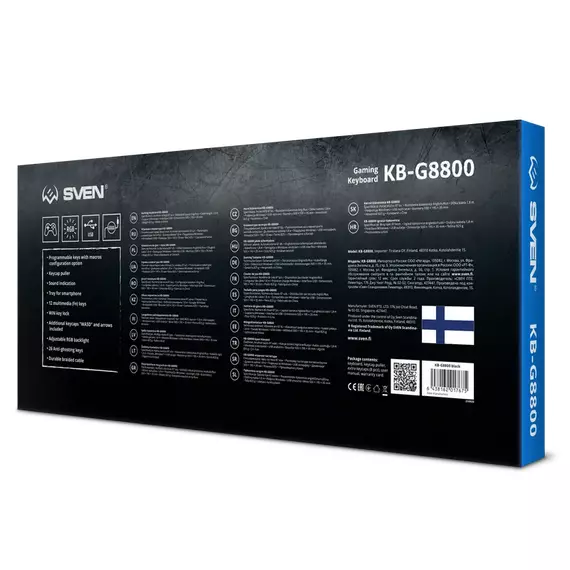 Tastatură SVEN KB-G8800, Cu fir, Negru, 4 image
