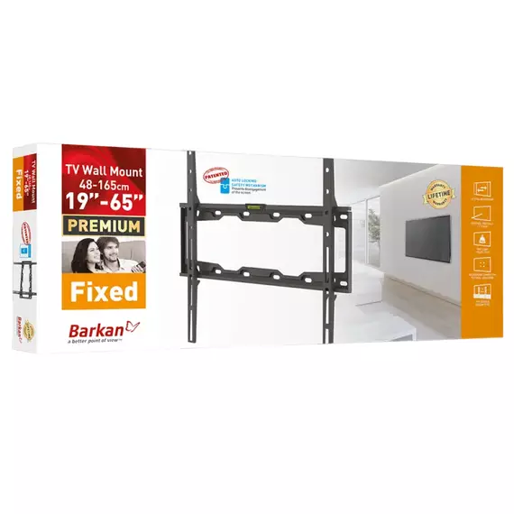 Suport fixat pe perete BARKAN E302+, Negru, 2 image