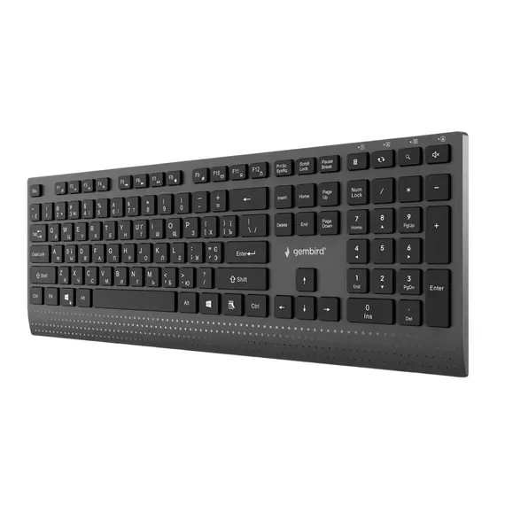 Keyboard Gembird KB-MCH-06-CYRL, Slimline, Chocolate type, 1.8m, USB-A + C, EN/RU, Black, 2 image