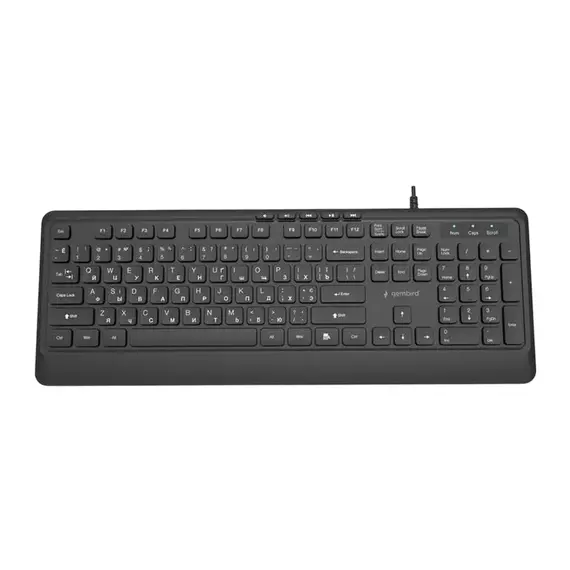 Keyboard Gembird KB-MCH-05-CYRL, Slimline, 12 FN keys, 5 multimedia keys, Chocolate type, 1.8m, USB, 4 image