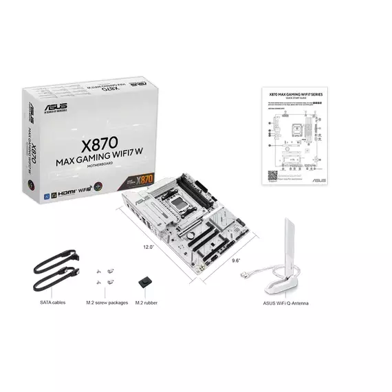 Placă de bază ASUS X870 MAX GAMING WIFI7 W, AM5, AMD X870, ATX, 4 image