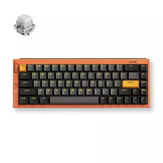 Tastatură MCHOSE Ace 68 Turbo, Cu fir, Galaxy Orange, 2 image