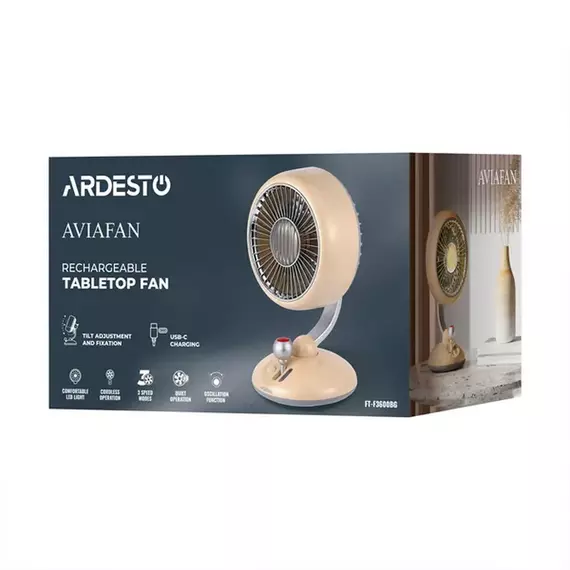 Ventilator Ardesto FT-F3600BG, Bej, 2 image