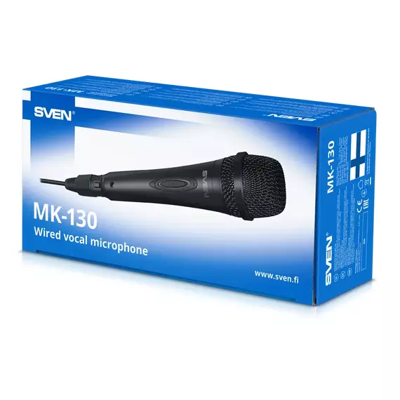 Microfon Karaoke SVEN MK-130, Cu fir, Negru, 3 image