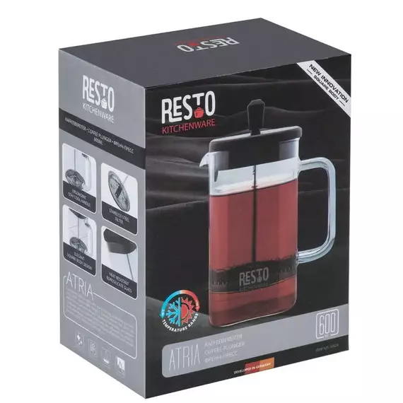 Cafetiera French Press RESTO 90503, 0,6L, Negru, 7 image