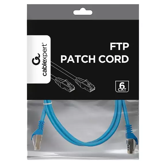 Patch cord Cablexpert PP6-1M/B, Cat6 FTP , 1m, Albastru, 4 image