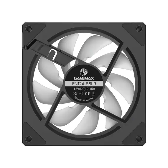 PC Case Fan GAMEMAX FN12A-S8I-R, Reversed, 120mm, ARGB, 24 LED, 9 blades, PWM, 