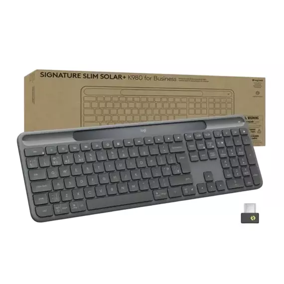 Tastatură Logitech Signature Slim Solar+K980, Fără fir, Grafit, 2 image