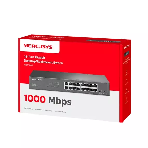 Switch de rețea MERCUSYS MS116GS, 16x 10/100/1000 Mbps, 4 image
