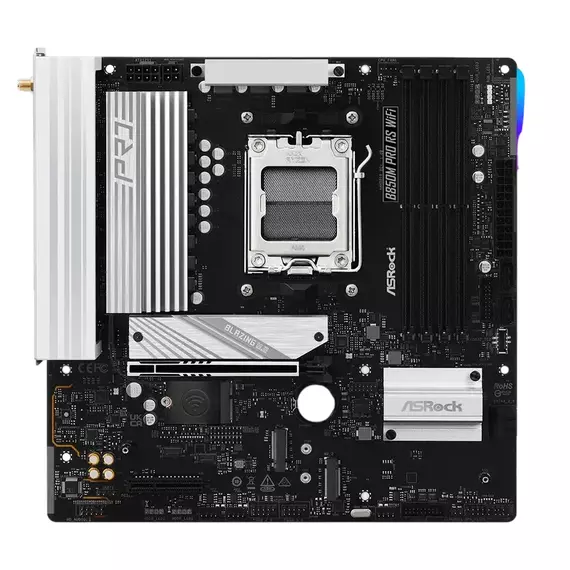 Placă de bază ASRock B850M PRO RS WIFI, AM5, AMD B850, Micro-ATX, 2 image