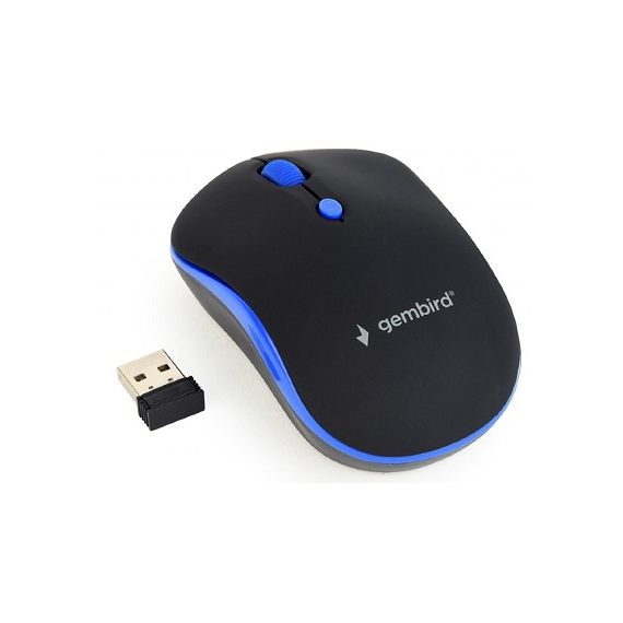 Mouse Wireless Gembird MUSW-4B-03-B, Black / Blue, 2 image