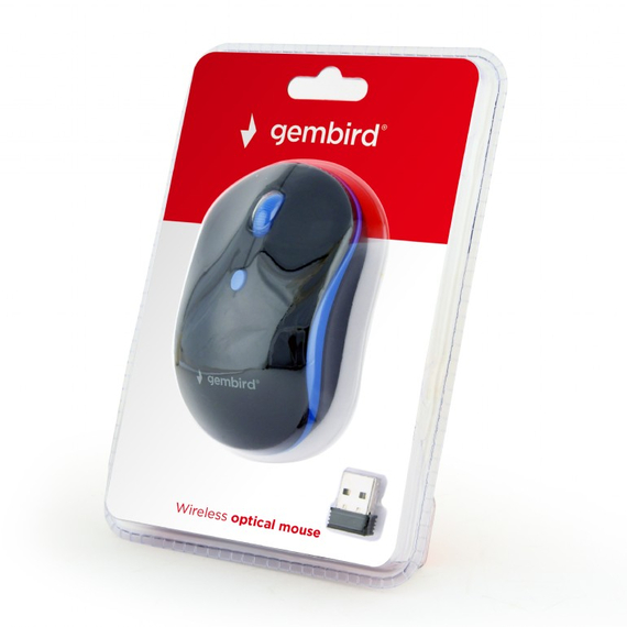 Mouse Wireless Gembird MUSW-4B-03-B, Black / Blue, 4 image
