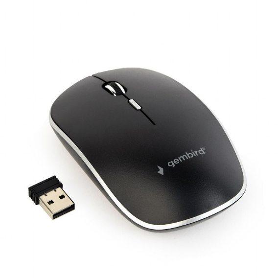 Mouse Wireless Gembird MUSW-4BSC-01, Black, 2 image