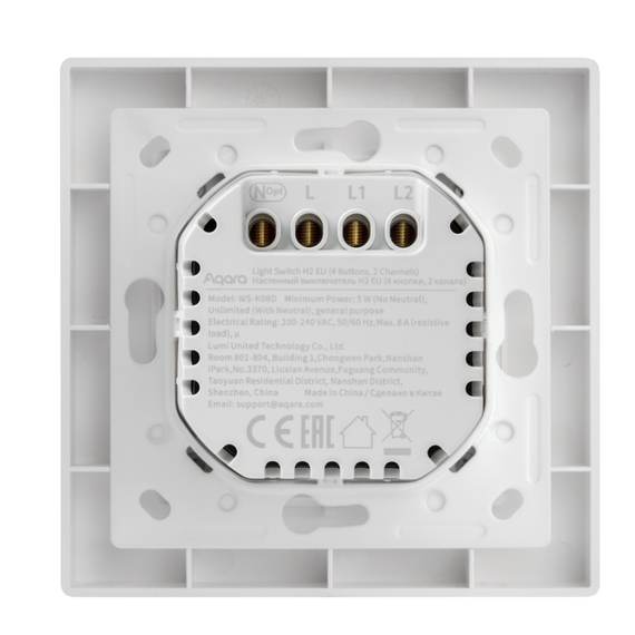 Comutator inteligent AQARA Light Switch H2, Alb, 2 image