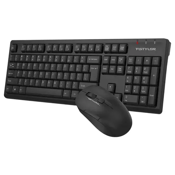 Wireless Keyboard & Mouse A4Tech FG1200, Fstyler 2.4G Multimedia Wireless Desktop Set, Black, 2 image