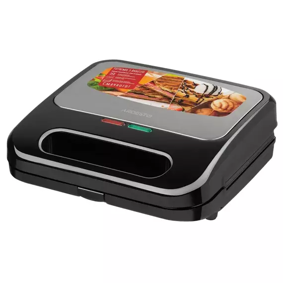 Aparat pentru sandwich multifunctional Ardesto SM-H400S, Negru | Oțel inoxidabil