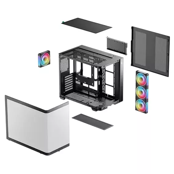 Case ATX Deepcool CG530U 4F, w/o PSU,3x120side 1x120rear ARGB PWM, 2xUSB3.0, 1xTypeC, Curved-Glass P, 8 image
