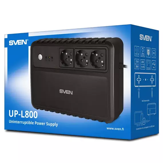 Sursă de alimentare neîntreruptibilă SVEN UP-L800, , 800VA,, 4 image