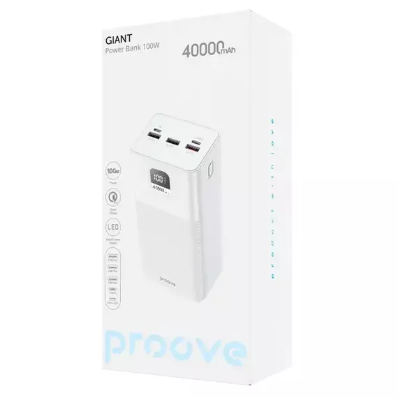 Acumulator extern Proove Giant, 40000mAh, Alb, 2 image