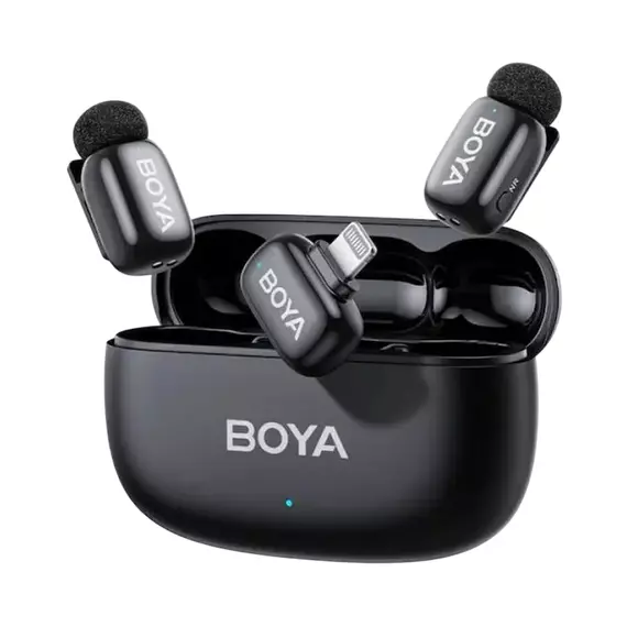 Microfon portabil pentru înregistrare vocală Boya mini 2-03, Fără fir, Negru