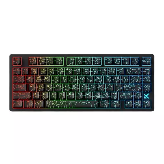 Tastatură MCHOSE Jet 75, Cu fir, Black Topographic