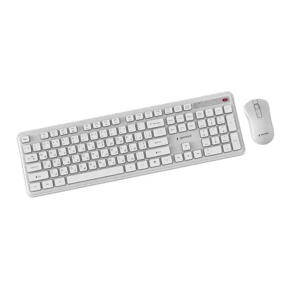 Wireless Keyboard & Mouse Gembird Slim Pro Business KBS-WPS-01-W-CYRL, Chocolate, 1200dpi, 3 buttons, 3 image