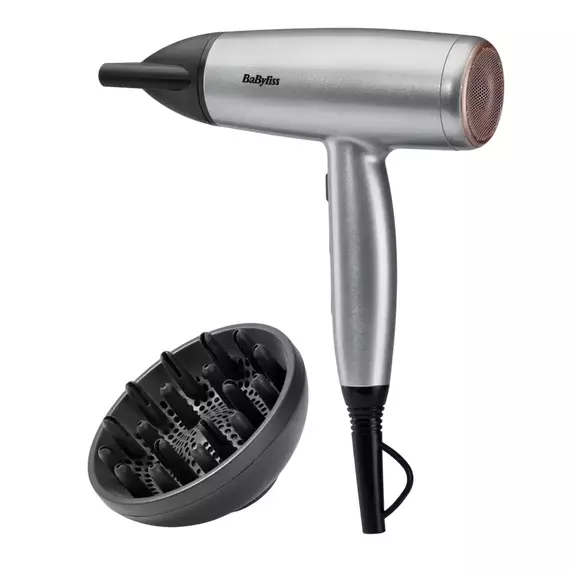 Uscător de păr BaByliss D580DE, 2100W, Argintiu, 8 image