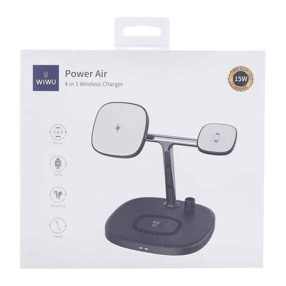 WIWU Wireless Charger 4 in 1 M8, Black, 4 image