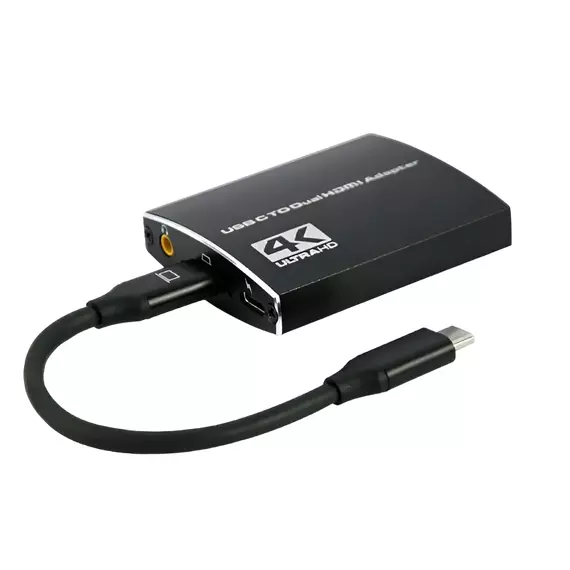 Cablu Video Cablexpert A-CM-HDMIF2-01, USB 3.1 Type-C (F) - 2 x HDMI (F), 0.15 m, Negru