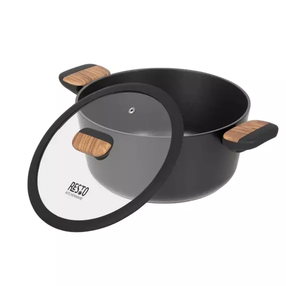 Cratiță RESTO 93188, 4.4L, 24cm, Negru, Maro, 5 image