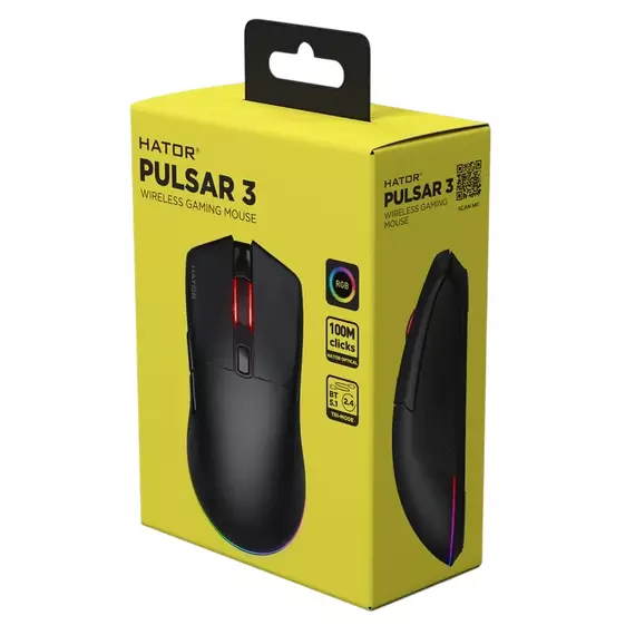 Gaming Mouse HATOR Pulsar 3, Negru, 5 image
