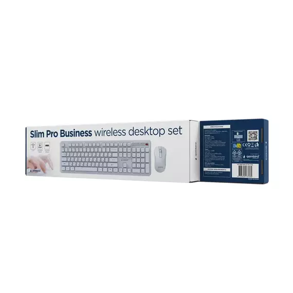 Wireless Keyboard & Mouse Gembird Slim Pro Business KBS-WPS-01-W-CYRL, Chocolate, 1200dpi, 3 buttons, 4 image