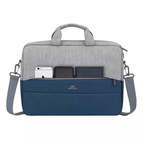 Geantă pentru Laptop Rivacase Prater, 15.6", Poliester, Gri | Albastru închis, 5 image