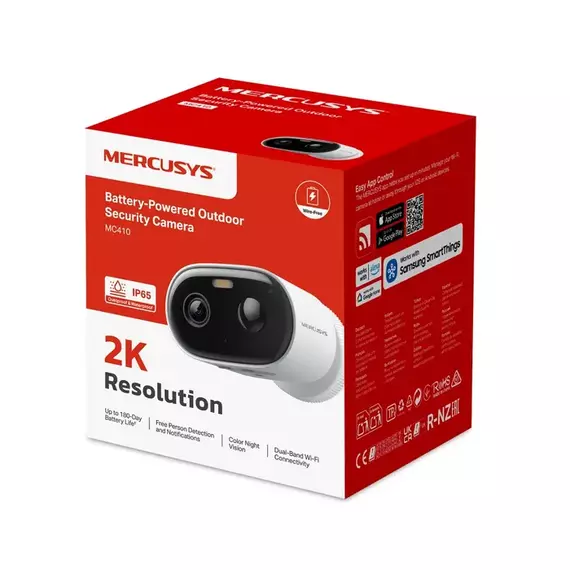 Mercusys Outdoor  MC410, 3Mpix, IP65, Battery Powered Security Camera, 5 image