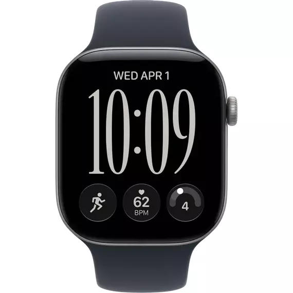 Apple Watch Series 12 GPS, 46mm Space Grey Aluminium Case with Navy Blue Sport Band - M/L MJEJ4, 3 image