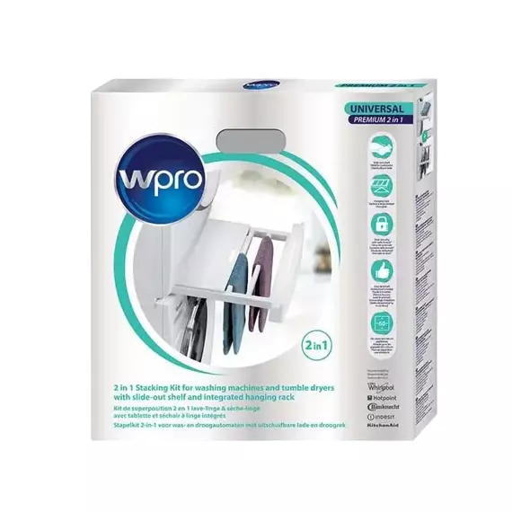 Kit montare verticala pentru uscatoare Whirlpool Wpro 484000008545, Alb, 2 image