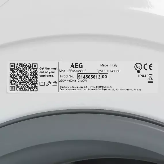 Mașină de spălat AEG LFR95146SUE, 10kg, Alb, 7 image