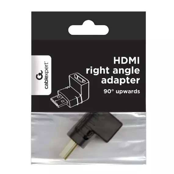 Adaptor Video Cablexpert A-HDMI90-FML, HDMI (M) - HDMI (F), Negru, 2 image