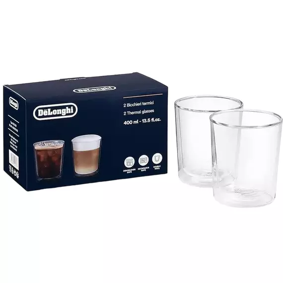 DeLonghi Set de pahare DeLongh DLSC318, 400 ml, 2 buc, Transparent, 3 image