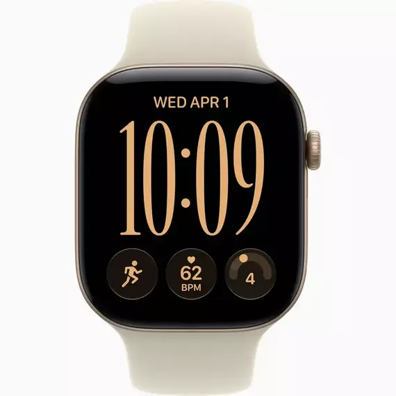 Apple Watch Series 12 GPS, 46mm Light Gold Aluminium Case with Sand Sport Band - S/M MJEN4, 2 image