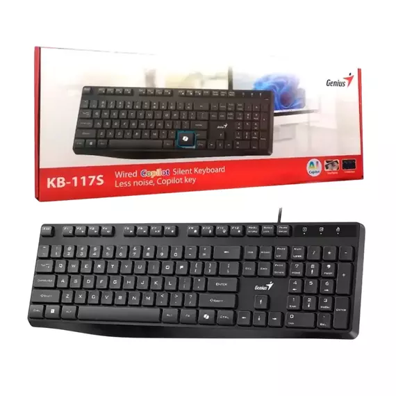 Tastatură Genius KB-117S, Cu fir, Negru, 3 image